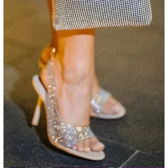 BLOGGER'S FAVE! Zara Rhinestone Heeled Sandals NWT - Picture 1 of 11